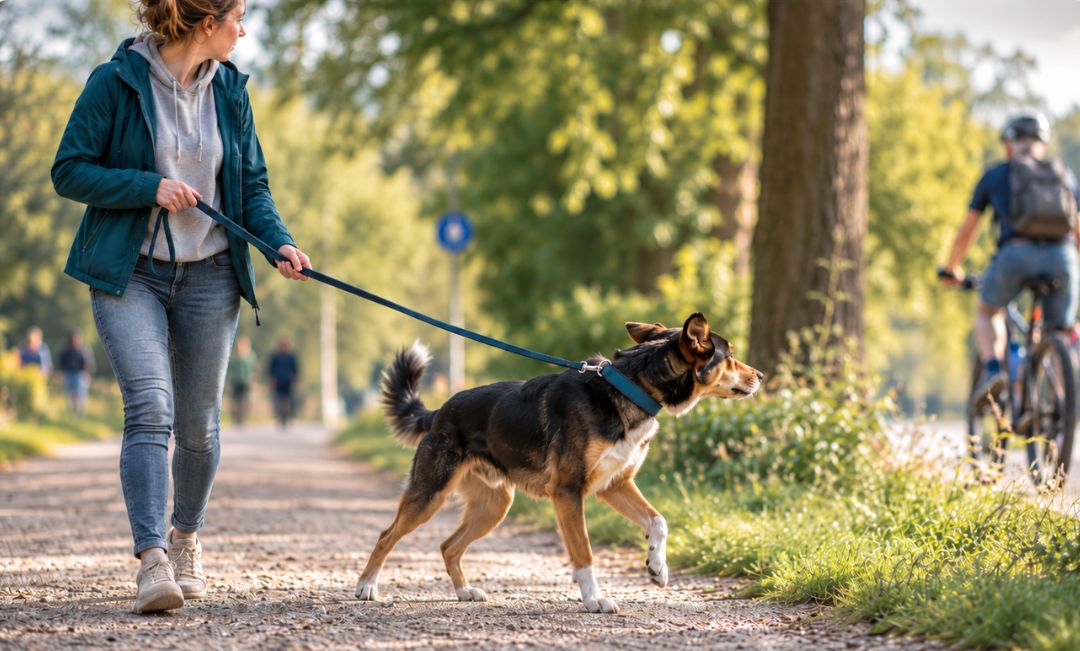 Leinenführigkeit – Hund zieht an der Leine Hund zieht bei einer Ablenkung nach vorne an der Leine